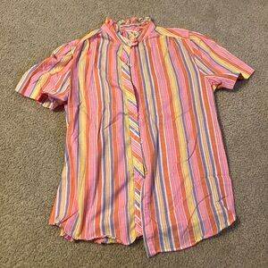 Vibrant Striped Button Down Shirt